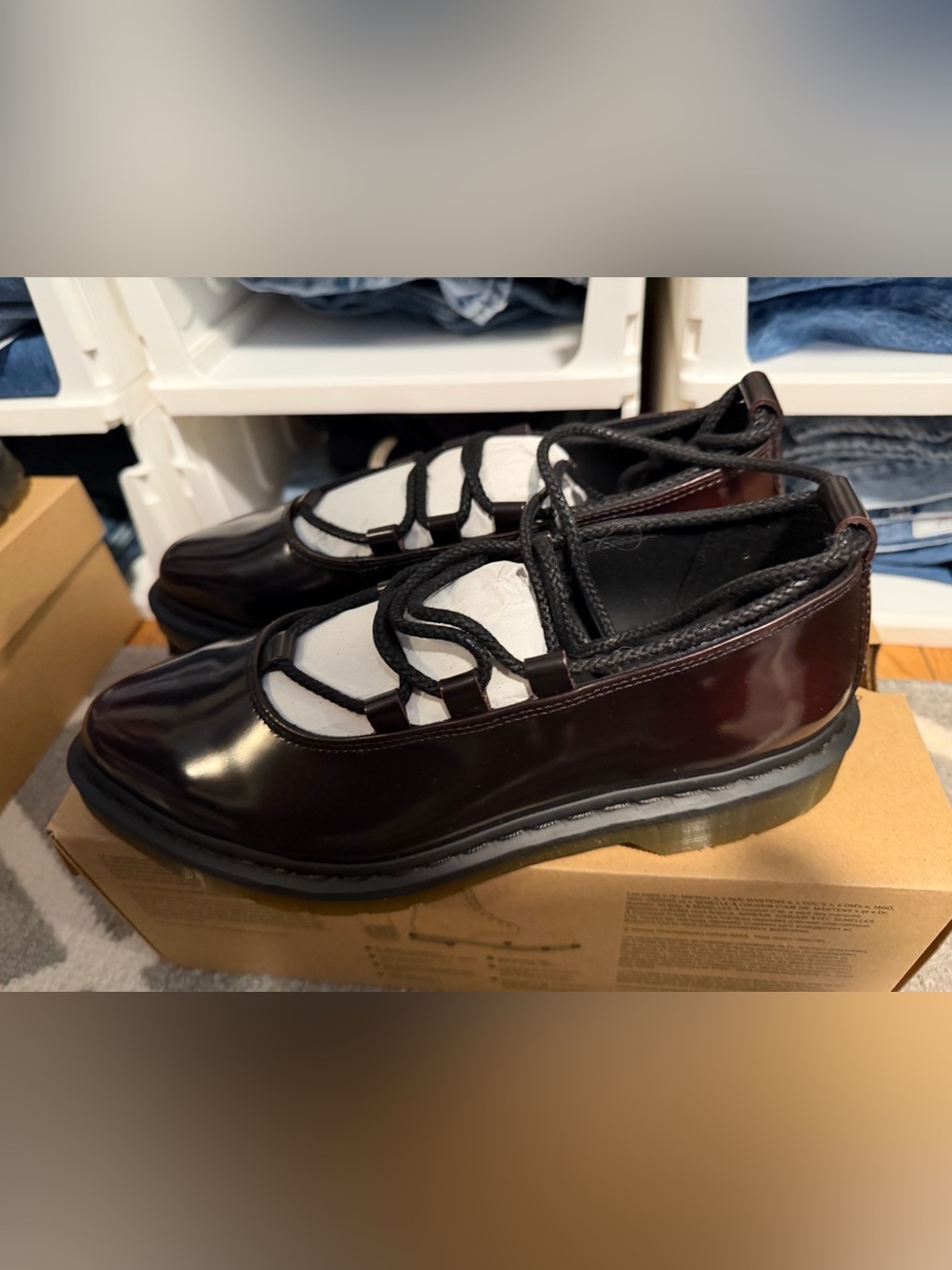 Dr. Martens Cherry Red Gloss Leather Lace-Up Oxfords